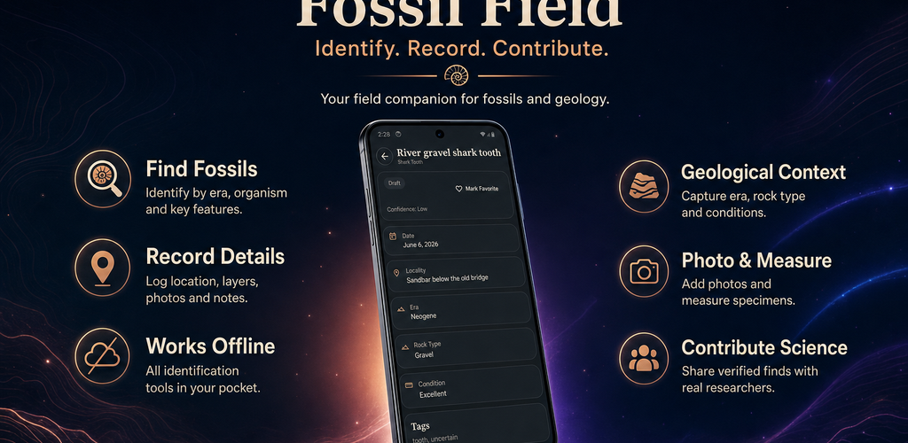 Fossil Field app promotional banner